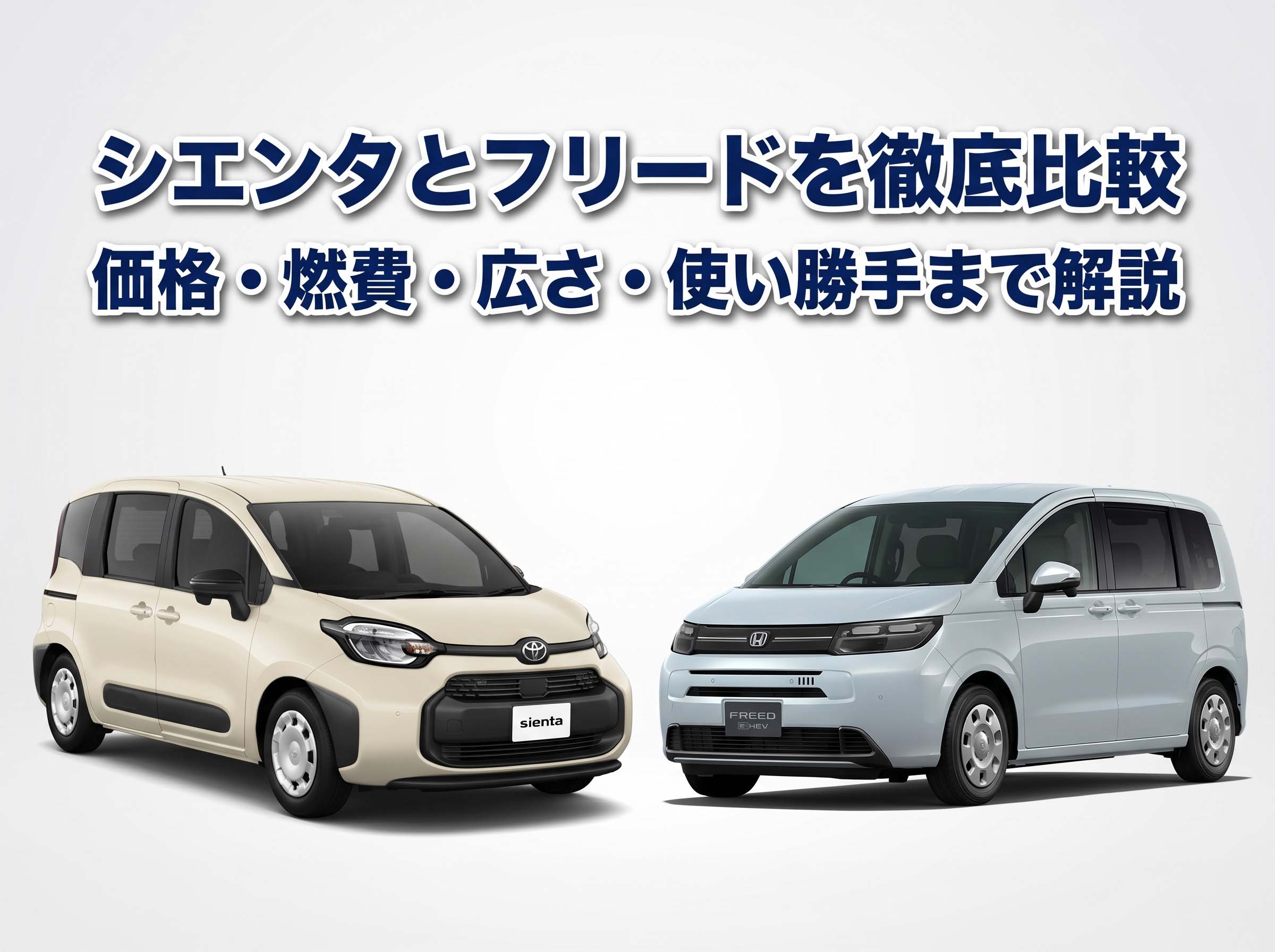 シエンタとフリードを徹底比較｜価格・燃費・広さ・使い勝手まで解説
