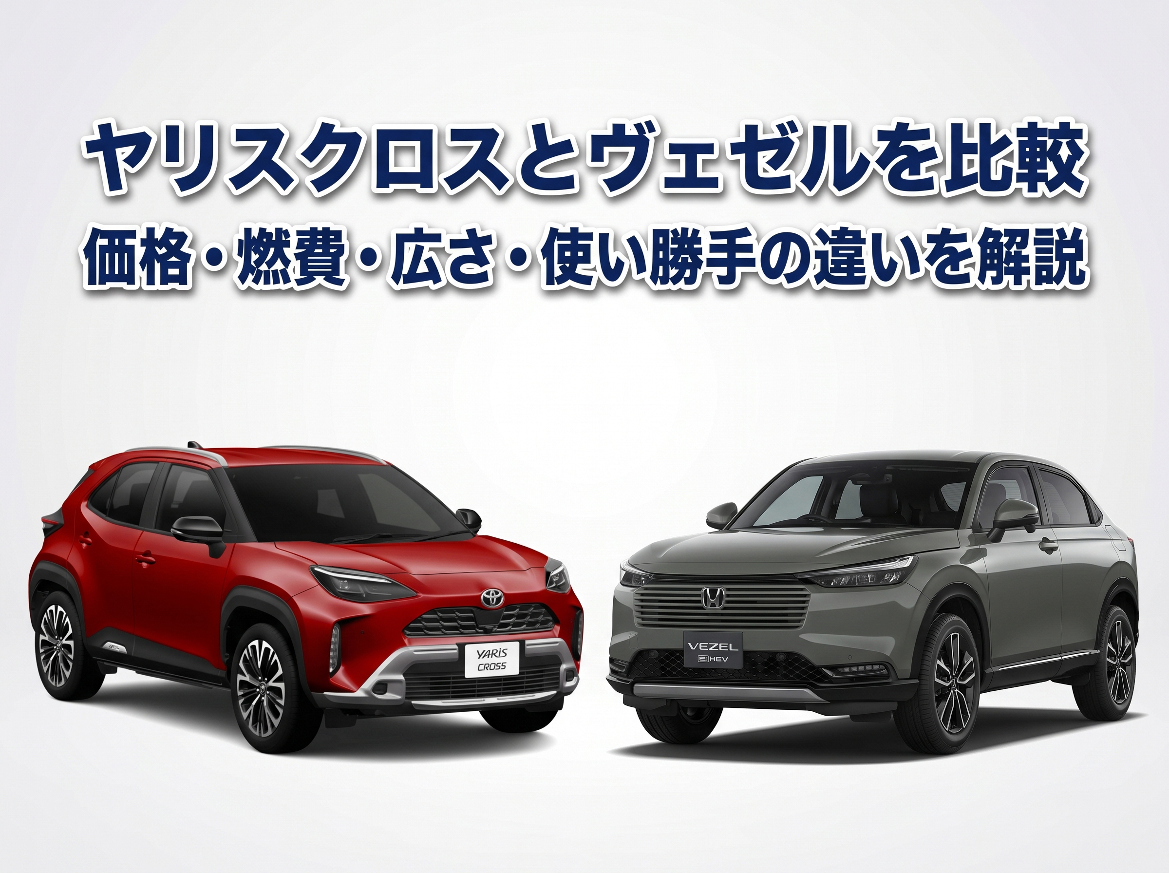ヤリスクロスとヴェゼルを比較|価格・燃費・広さ・使い勝手の違いを解説