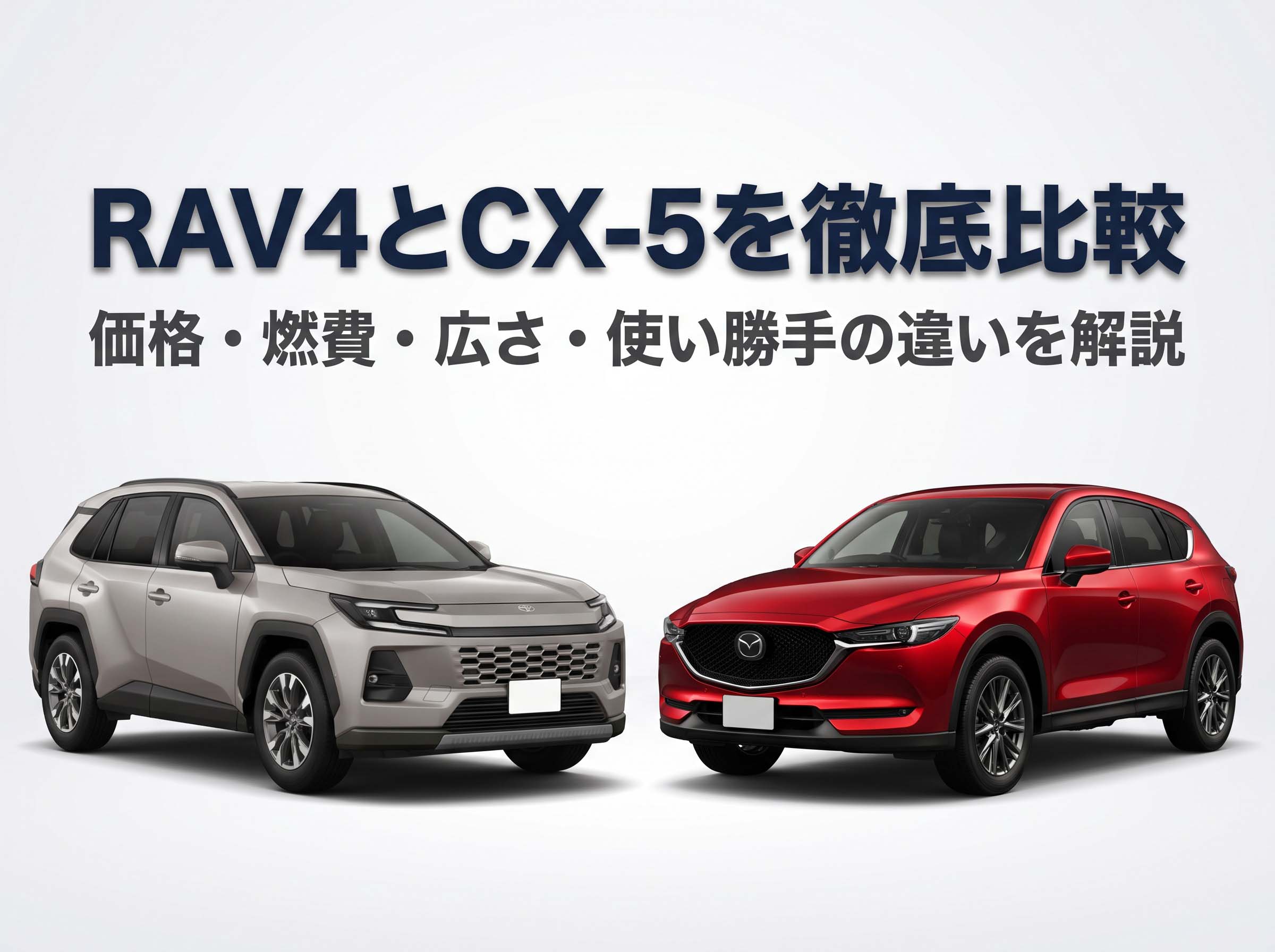 RAV4とCX-5を徹底比較|価格・燃費・広さ・使い勝手の違いを解説